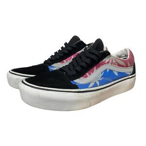 Vans Old Skool Platform After Dark Summer Leaf Blue Pink Glitter Black Suede